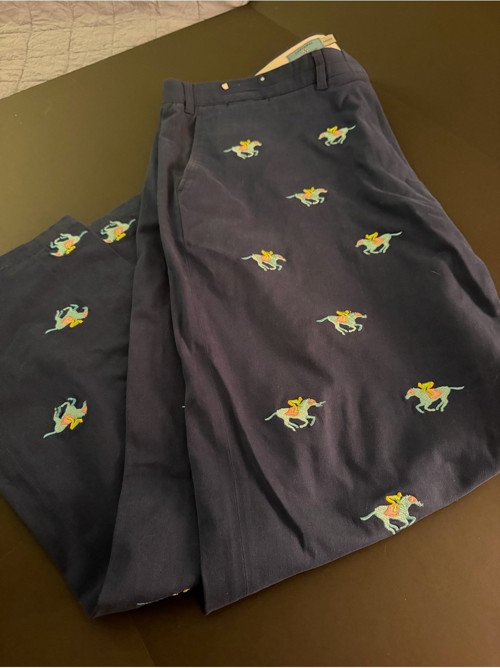 Castaway Men's Navy Embroidered Horse Pants Size 44X32